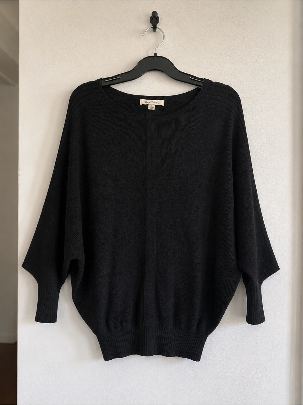 Crewneck Batwing Sweater in Black